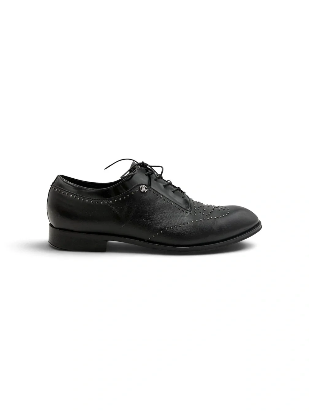Roberto Cavalli Men's Studded Leather Wingtip Oxfords Black - Size 43.5 / 10.5